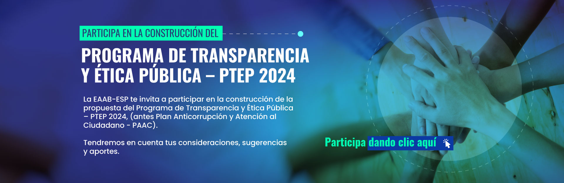 Participe en la construcción de la propuesta del Programa de Transparencia y Ética Pública – PTEP 2024