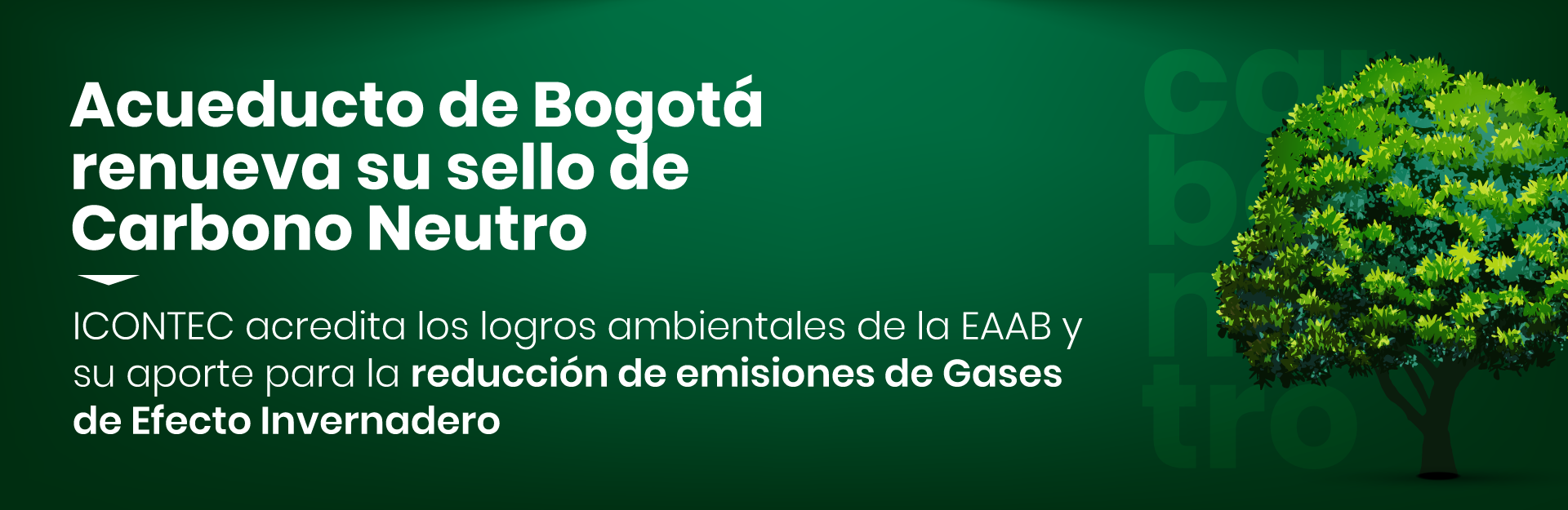 Acueducto de Bogotá renueva su sello de Carbono Neutro