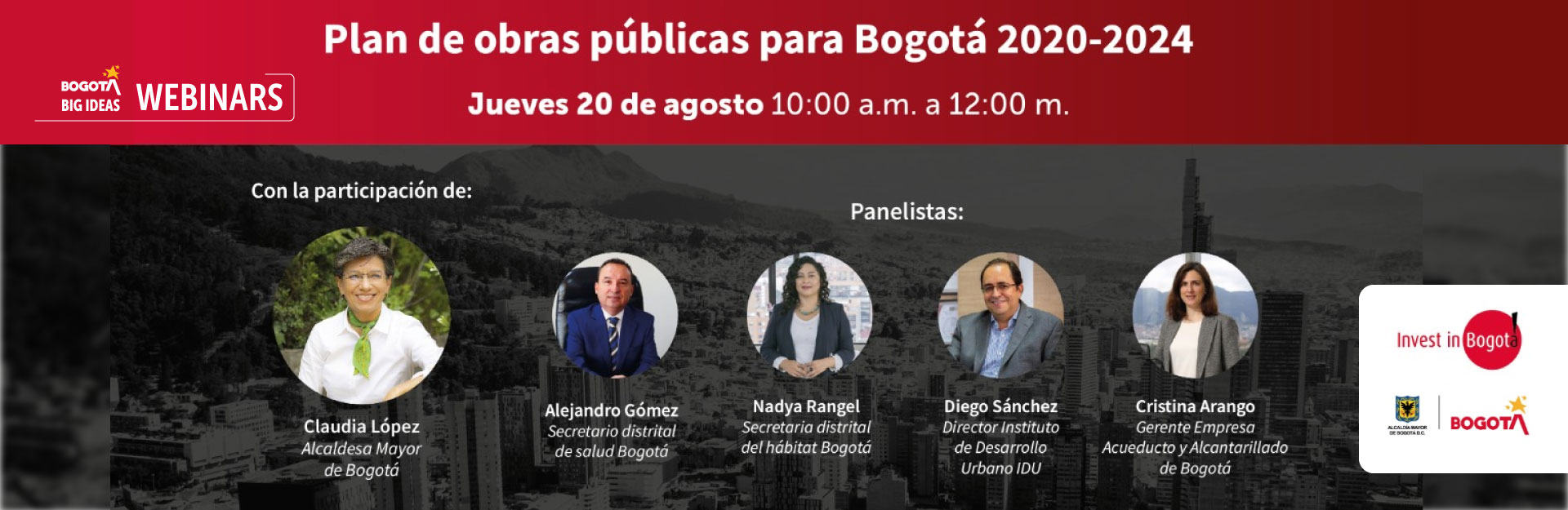 Webinar Grandes obras de infraestructura aprobadas en el Plan de Desarrollo de Bogotá 2020 -2024