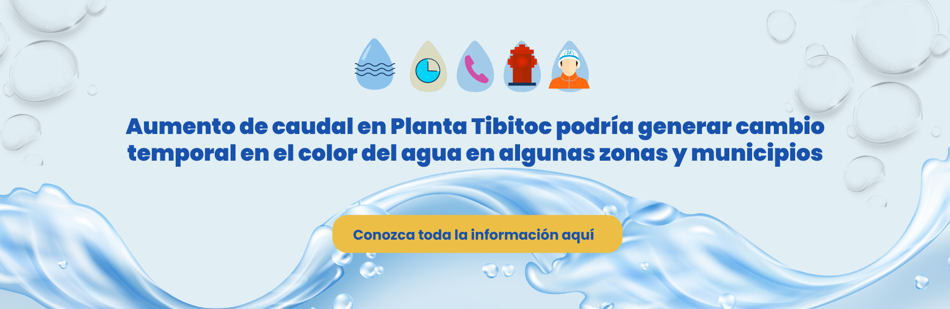 Aumento de caudal en Planta Tibitoc podría generar cambio temporal en el color del agua en algunas zonas de Bogotá y municipios vecinos