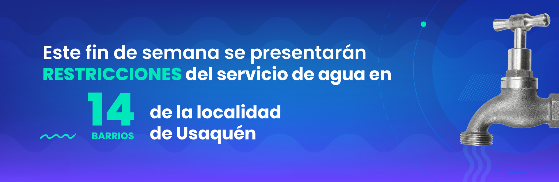 Este fin de semana se presentarán restricciones del servicio de agua en 14 barrios de la localidad de Usaquén